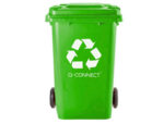 Poubelle q-connect conteneur plastique couvercle 100l 470x750x370mm verre coloris vert – Image 3