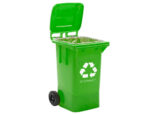 Poubelle q-connect conteneur plastique couvercle 100l 470x750x370mm verre coloris vert – Image 4