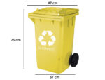 Poubelle q-connect conteneur plastique couvercle 100l 470x750x370mm plastique emballages coloris jaune – Image 2