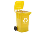 Poubelle q-connect conteneur plastique couvercle 100l 470x750x370mm plastique emballages coloris jaune – Image 4