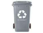 Poubelle q-connect conteneur plastique couvercle 100l 470x750x370mm déchets organiques coloris gris – Image 3