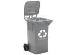 Poubelle q-connect conteneur plastique couvercle 100l 470x750x370mm déchets organiques coloris gris – Image 4