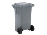 Poubelle q-connect conteneur plastique couvercle 100l 470x750x370mm déchets organiques coloris gris – Image 5