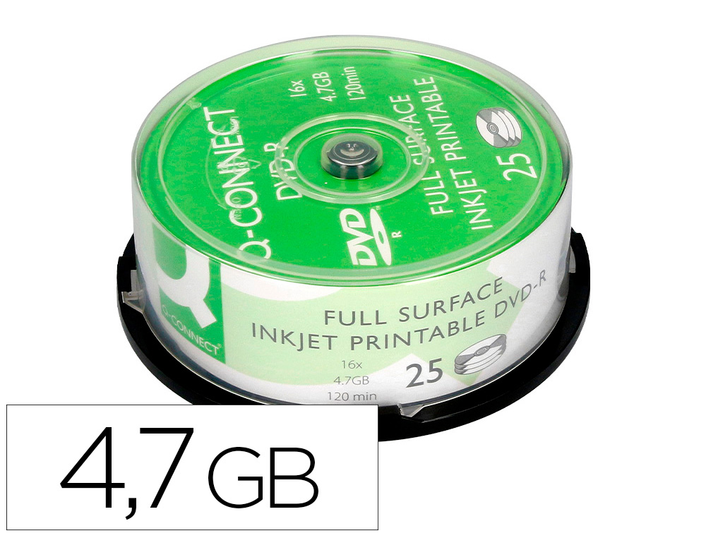 972682g-1.jpg Dvd-r q-connect vitesse 16x tour 25 unités – Image 1