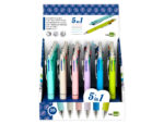 Stylo-bille liderpapel 5 en 1 pointe 0.5mm trait 0.7mm rétractable 4 couleurs d'encre porte-mine 0.5mm gomme – Image 7