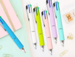 Stylo-bille liderpapel 5 en 1 pointe 0.5mm trait 0.7mm rétractable 4 couleurs d'encre porte-mine 0.5mm gomme – Image 5