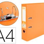 Classeur levier liderpapel a4 documenta carton rembordé 1,9mm dos 75mm rado métallique coloris orange