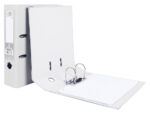 Classeur levier liderpapel a4 documenta carton rembordé pvc 1,9mm dos 75mm rado métallique coloris blanc – Image 3