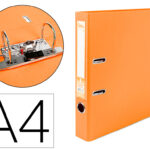 Classeur levier liderpapel a4 documenta carton rembordé 1,9mm dos 52mm rado métallique coloris orange