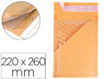 Pochette bulles d'air q-connect 220x260mm 82g kraft matelasse rabat droit auto-adhesive sans fenetre lot 100 unites