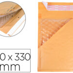 Pochette bulles d'air q-connect 220x330mm 82g kraft matelasse rabat droit auto-adhesive sans fenetre lot 50 unites
