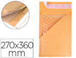 Pochette bulles d'air q-connect 270x360mm 82g kraft matelasse rabat droit auto-adhesive sans fenetre lot 50 unites