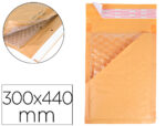 Pochette bulles d'air q-connect 300x440mm 82g kraft matelasse rabat droit auto-adhesive sans fenetre lot 50 unites