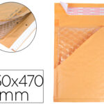 Pochette bulles d'air q-connect 350x470mm 82g kraft matelasse rabat droit auto-adhesive sans fenetre lot 50 unites