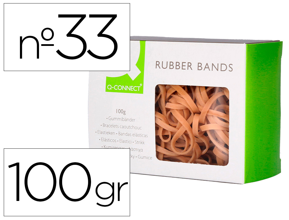 973400g-1.jpg Bracelet caoutchouc q-connect n.33 90x3mm boîte fenêtre 100g – Image 1