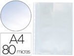 Pochette q-connect polypropylène lisse 8/100e perforée cristal antistatique a4 210x297mm  sachet 100 unites
