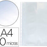 Pochette q-connect polypropylène lisse 8/100e perforée cristal antistatique a4 210x297mm  sachet 100 unites