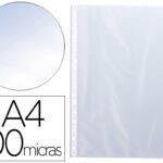 Pochette q-connect polypropylène lisse 10/100e perforée cristal antistatique a4 210x297mm boite de 100 unites