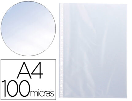 Pochette q-connect polypropylène lisse 10/100e perforée cristal antistatique a4 210x297mm boite de 100 unites