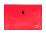 Pochette enveloppe liderpapel polypropylène 180 microns a6 148x105mm 50f fermeture bouton transparent rouge – Image 2