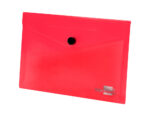 Pochette enveloppe liderpapel polypropylène 180 microns a6 148x105mm 50f fermeture bouton transparent rouge – Image 3