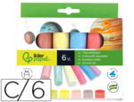 Craie trottoir liderpapel activités créatives scolaires coloris assortis boîte 6 unités