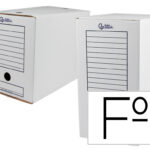 Boite a archives liderpapel carton recycle 325g/m2 dos    200mm 367x200x251mm coloris   blanc