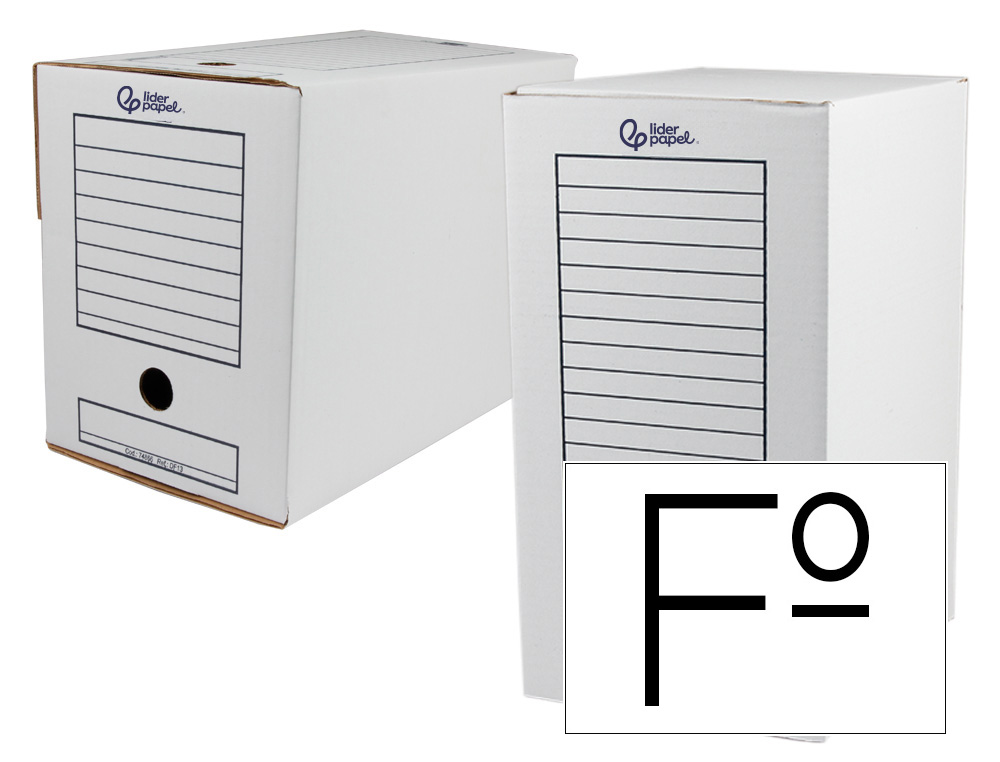 974866g-1.jpg Boite a archives liderpapel carton recycle 325g/m2 dos 200mm 367x200x251mm coloris blanc – Image 1