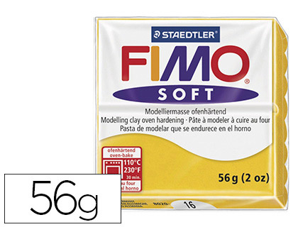 97502g-1.jpg Pâte à modeler fimo soft coloris jaune pain 57g – Image 1