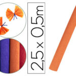 Papier crepon liderpapel rouleau 50cmx2,5m 85gr        coloris orange