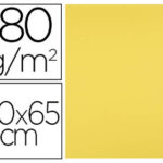 Papier cartonne liderpapel 50x65cm 180gr coloris jaune   citron paquet 25 feuilles