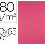 Papier cartonne liderpapel 50x65cm 180gr coloris fuchsia paquet 25 feuilles