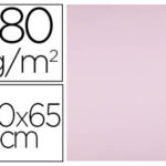 Papier cartonne liderpapel 50x65cm 180gr coloris rose    paquet 25 feuilles
