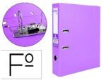 Classeur levier liderpapel documenta a4+ carton remborde dos 75mm rado metallique      coloris lilas