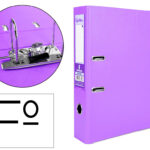 Classeur levier liderpapel documenta a4+ carton remborde dos 75mm rado metallique      coloris lilas
