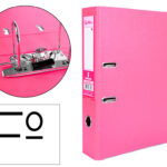 Classeur levier liderpapel documenta a4+ carton remborde dos 75mm rado metallique      coloris rose