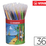 Feutre coloriage stabilo power capuchon ventilé encre lavable pointe moyenne ne sèche pas pot 36 unités