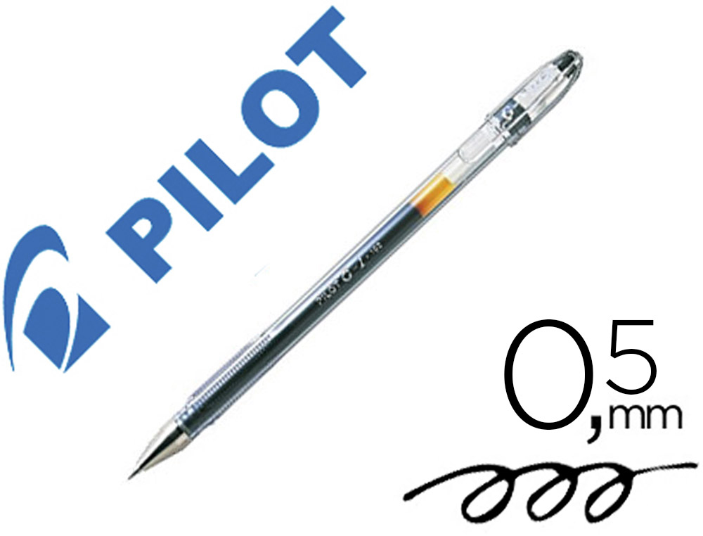 98839g-1.jpg Stylo-bille pilot g1 7 écriture moyenne 0.7mm encre gel corps translucide couleur dense noir – Image 1