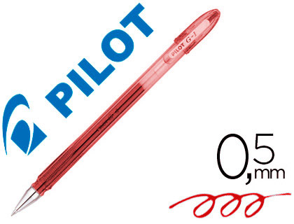 98841g-1.jpg Stylo-bille pilot g1 7 écriture moyenne 0.5mm encre gel corps translucide couleur dense rouge – Image 1